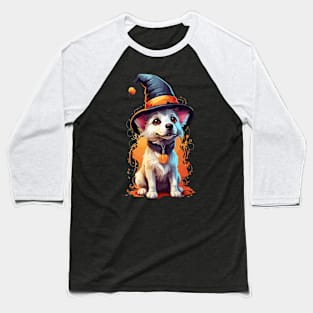 Scruffy Witch Dog Baseball T-Shirt